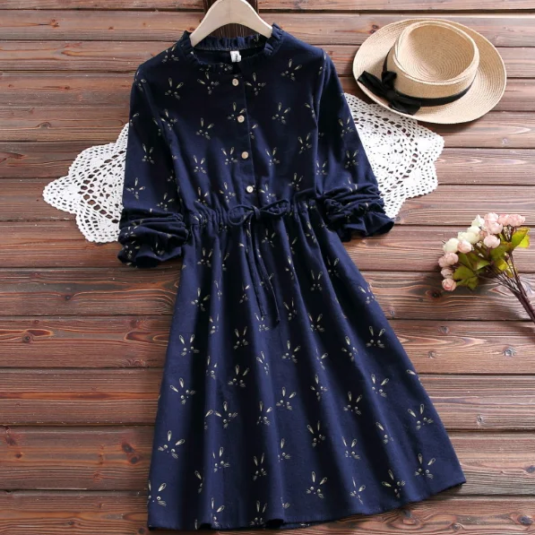 Осеннее повседневное однотонное свободное женское платье с v-образным вырезом