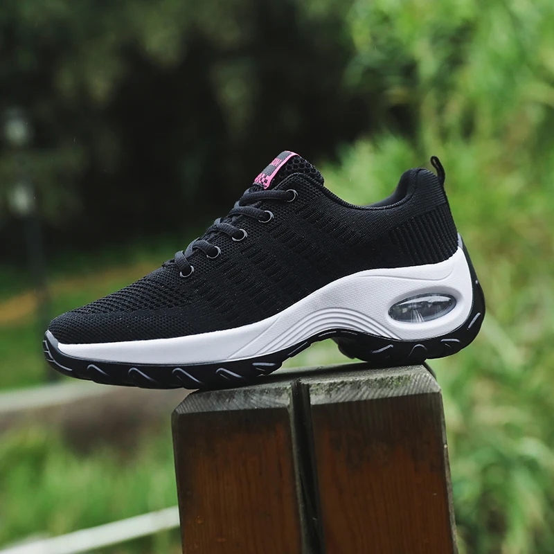 Height Increasing Sneakers for Women Air Cushion Sport Shoes Outdoor Gym Shoes Rocking Shoes Trainers Platforms Autumn