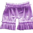 Женские Эластичные кружевные шорты из латекса фиолетового цвета