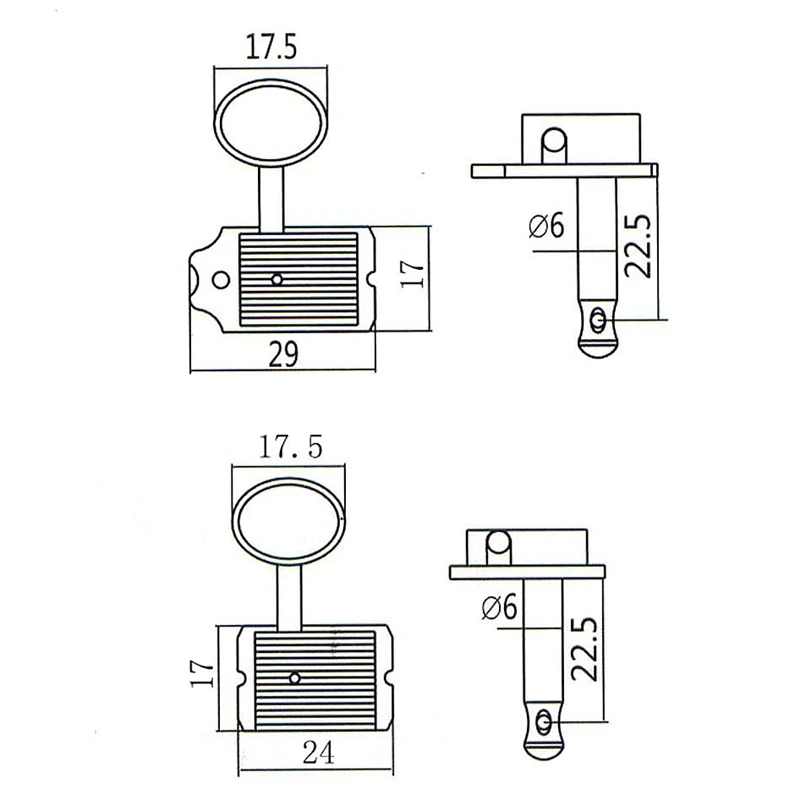 

6R Guitar Tuning Peg Tuner Buttons for ST SQ Electric Guitar - Silver