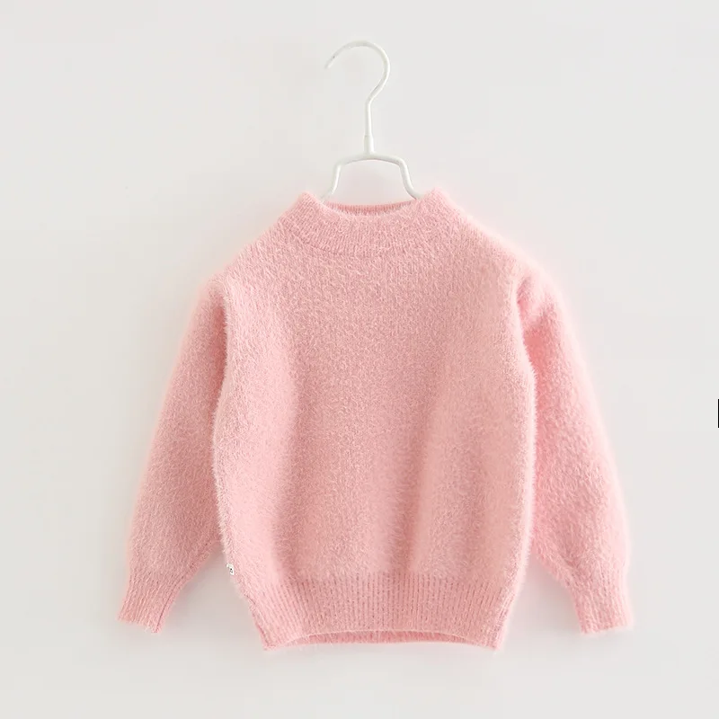 Коллекция 2019 года зимний свитер для малышей однотонный пуловер с круглым вырезом