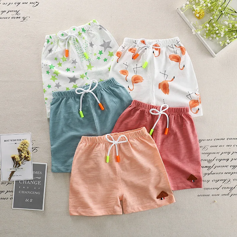 

2020 Summer Baby Boys Shorts Casual Girls Beach Shorts Cotton Children's Short Patns Elastic Waist Kids Short Trouser