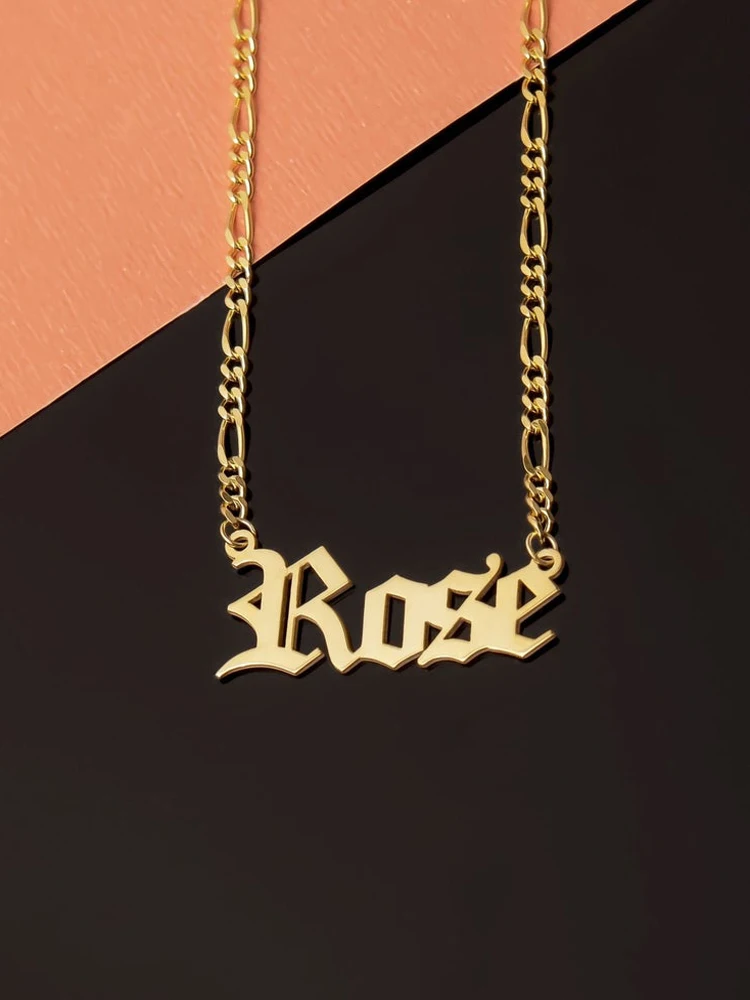

MumuXing personality 2021 necklace jewelry custom name time letter stainless steel necklace men and women fashion birthday gift