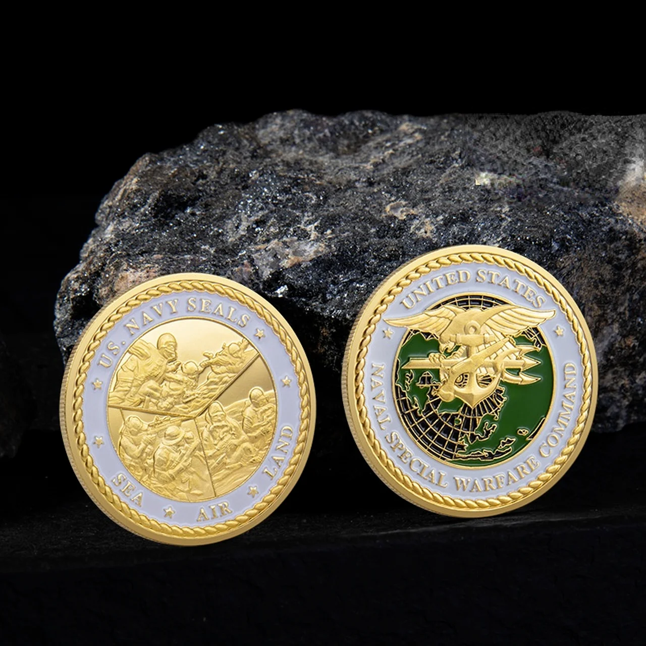 

U.S. Navy Assault Gold-plated Commemorative Coin Challenge Coin Military Fan Metal Medal of Honor Medal Paint Process Collection