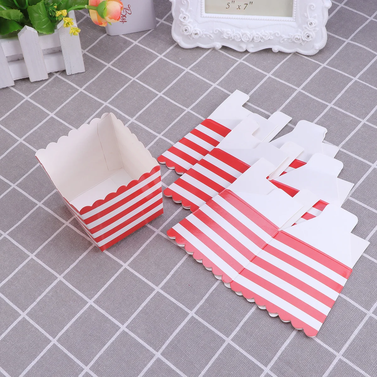12pcs Disposable Popcorn Boxes Bags Snack Popcorn Box Party Supplies Food Container Tableware For Baby Shower Birthday Favors