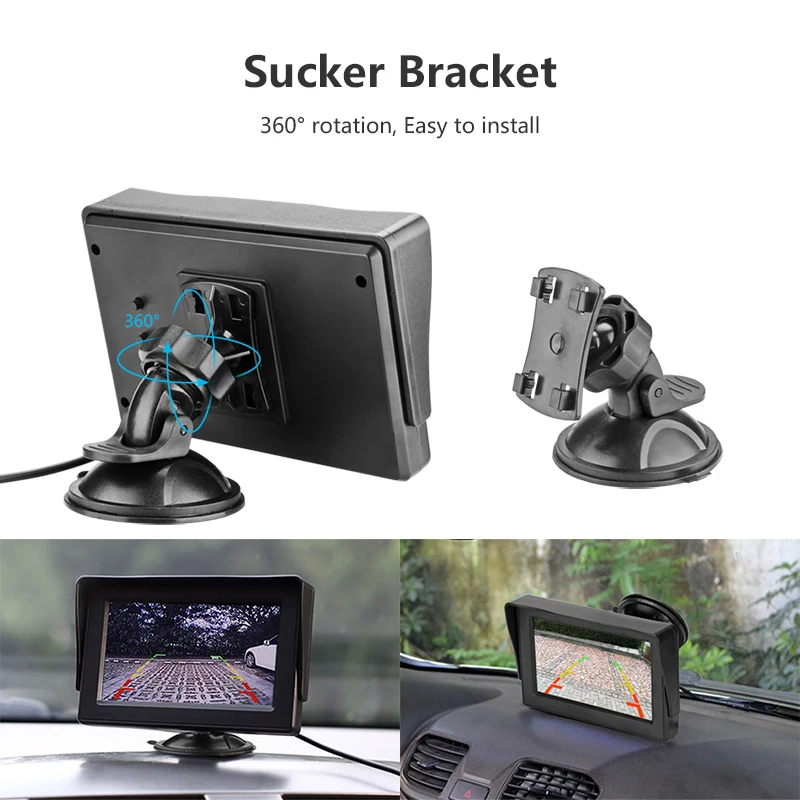 

4.3 Inch truck LCD Car Monitor screen Reverse Camera Parking System Use with Guide Lines NTSC PAL+ Cigarette Lighter Suction