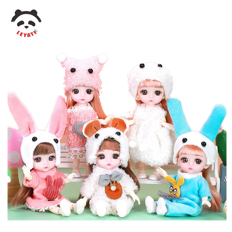 

BJD 17 CM Removable Joints Dolls for Age 3 4 5 6 7 Years Old Kids for Girls Baby Cute Toy with Clothes and Shoes Birthday Gift