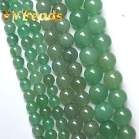 high quality natural green aventurine jades beads spacer loose beads for jewelry making charms bracelet earring 4 6 8 10 12 14mm