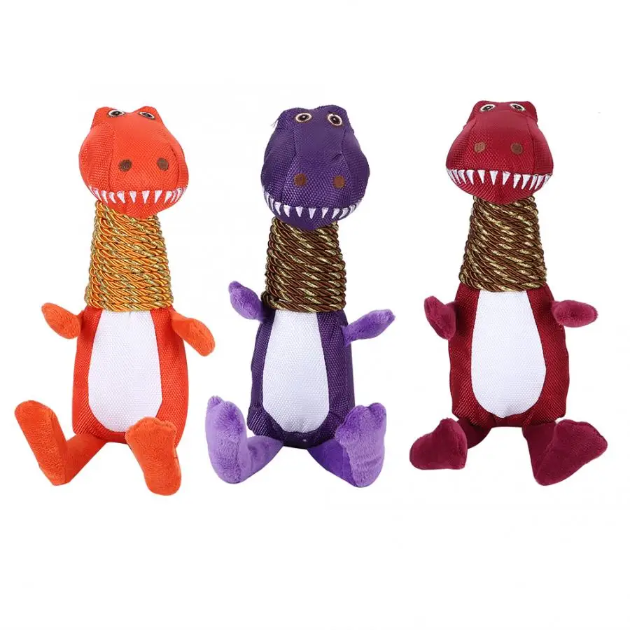 Жевательная игрушка для собак плюшевый питомец динозавр форма звучащих зубов