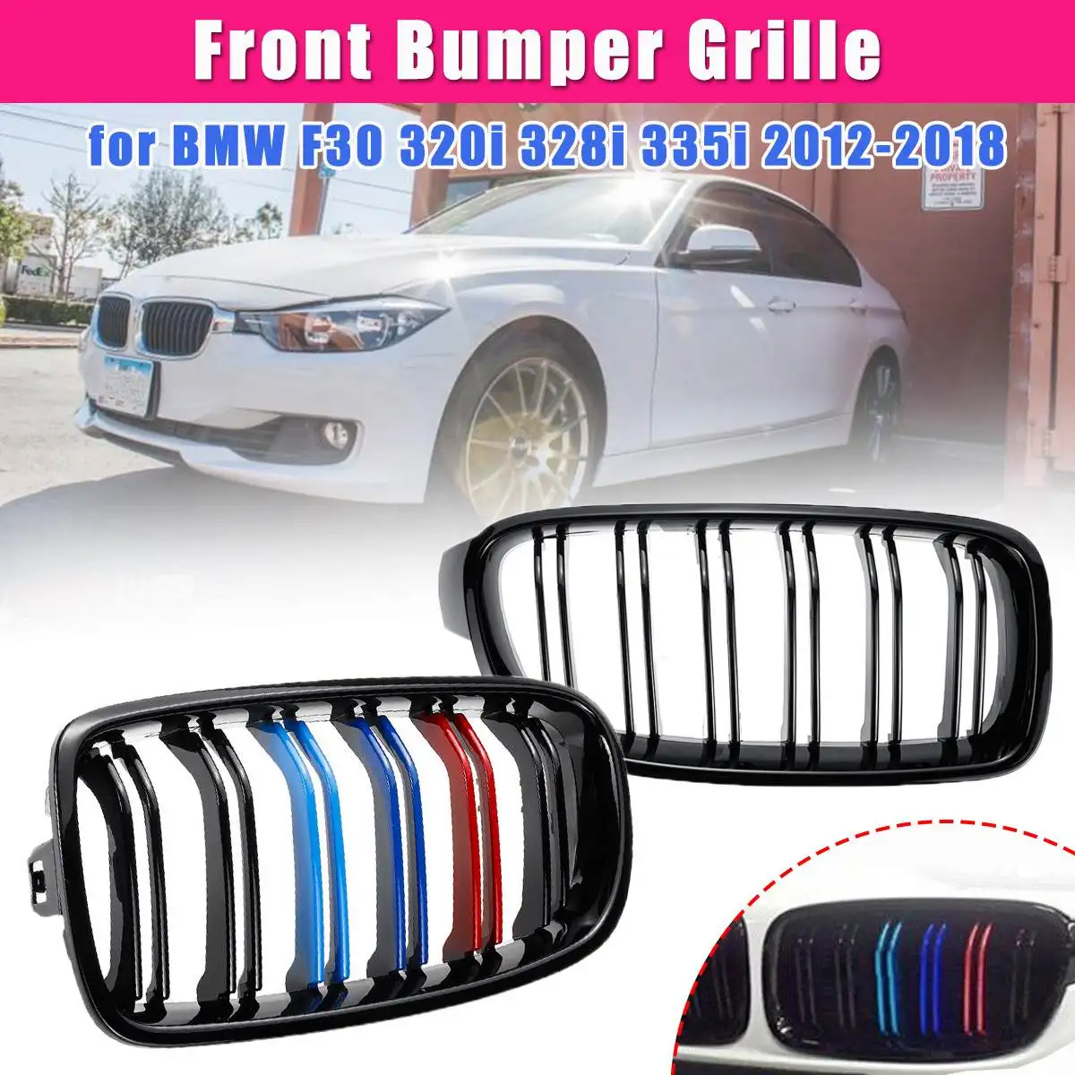 Автомобильный гоночный гриль передняя решетка радиатора глянцевая черная