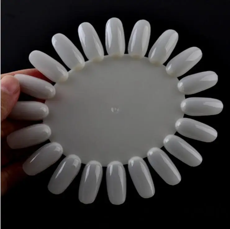

1pcs Nail Polish Color Card Nail Swatches Plastics Nail Tips Practice Oval Round Palette painting Display Color Board TSLM2