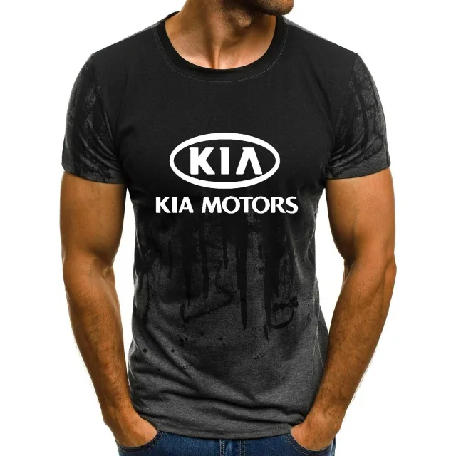 Мужская футболка с коротким рукавом логотипом KIA Car летняя повседневная