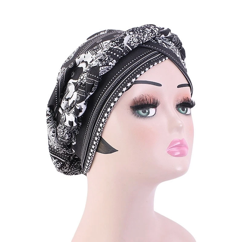 

National Hair Cap For Sleeping Turban Twist Braid Bohemian Headcover Hat Headband Cotton Bonnet Haircare Styling Coloring
