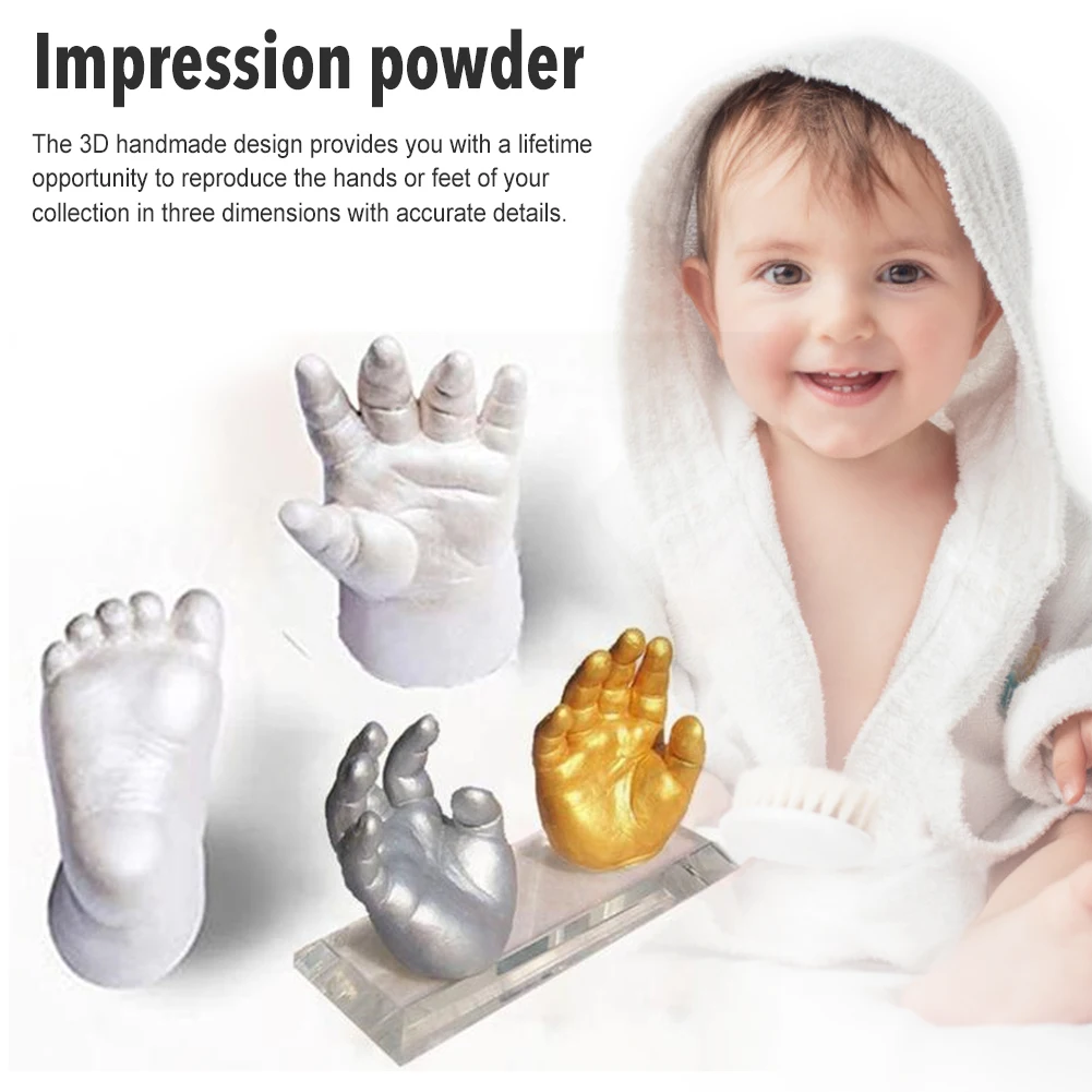 

Baby Handprint Footprint Kit 3D Plaster Casting Keepsake Newborn Baby Handprint Footprint Inkless Non-Toxic Touch DIY Photo