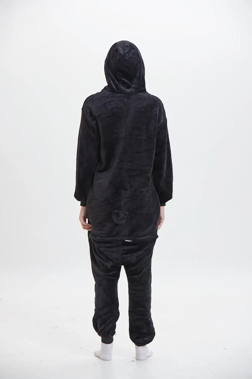 Kigurumi/черные пижамы для взрослых и детей с пингвином фланелевый костюм