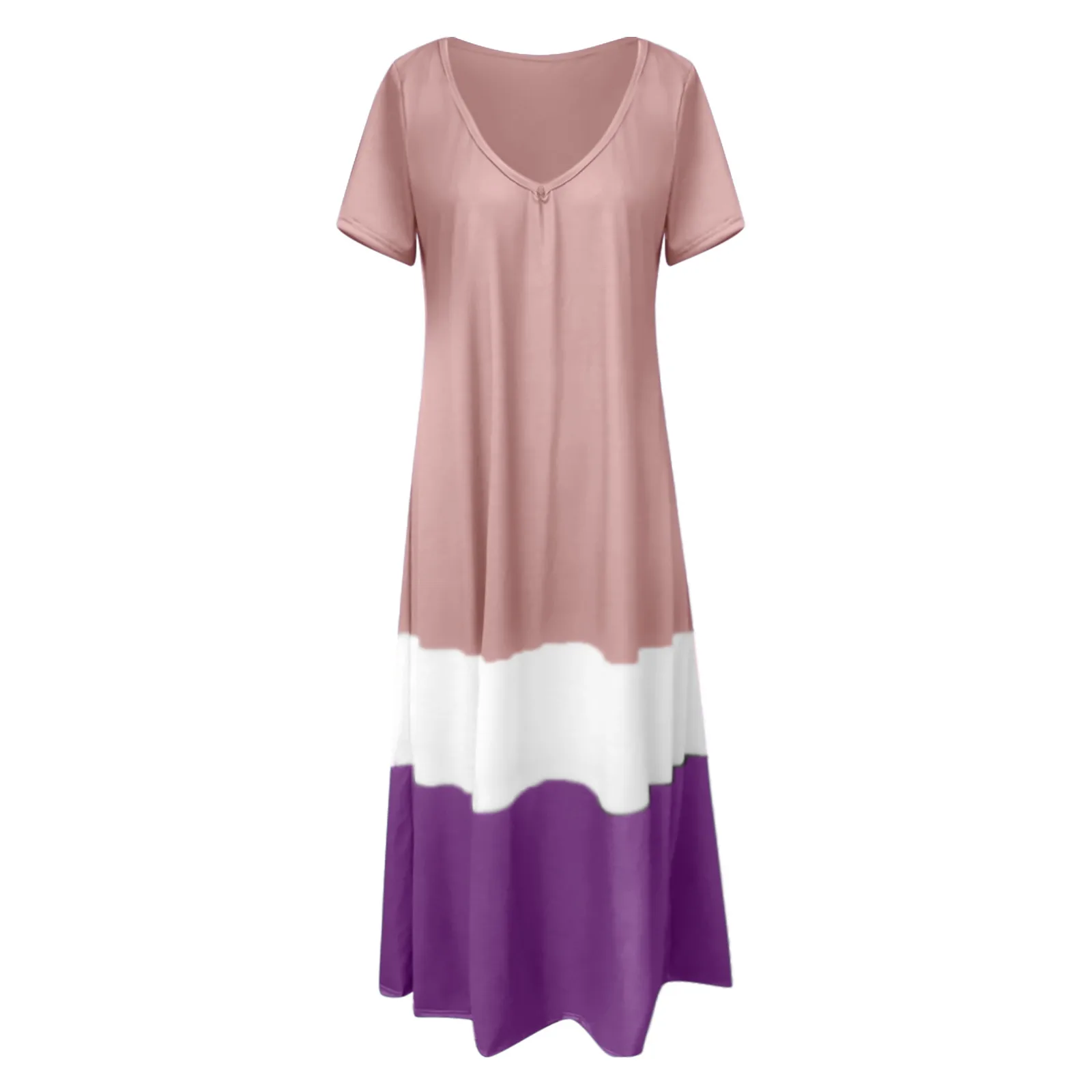 

Summer Casual Maxi Dresses Women's Elegant Stripe Printing Short Sleeve Dress 2021 Vintage Bohemia Loose Dress robe longue femme