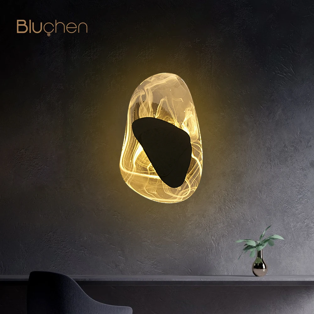 Креативный настенный светильник из толстого стекла для дома нордический