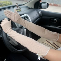 summer womens cotton sunscreen gloves long breathable sweat absorbent touch screen driving and riding