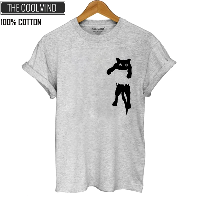 qi0417B-1GREY COOLMIND хлопок короткий рукав крутая женская футболка Повседневная летняя Свободная Женская футболка женский o-образный вырез футболка футболки - Цвет: qi0417B-1GREY