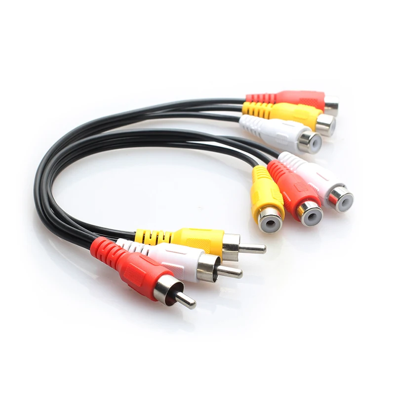3RCA Штекерный разъем на 6RCA кабели женский сплиттер Аудио Видео высокое качество AV
