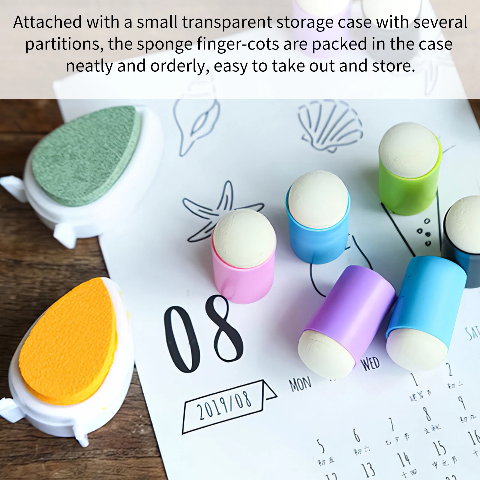 

40pcs Color Daubers Painting Finger Sponge Coloring Finger Cots Painting Coloring Tool Set For Kids Children Painting Staining