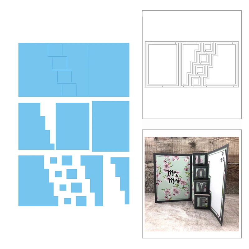 

2022 New Stepper Card Rectangle Frame Metal Cutting Dies for Scrapbooking Decor and Card Making Paper Craft Embossing No Stamps