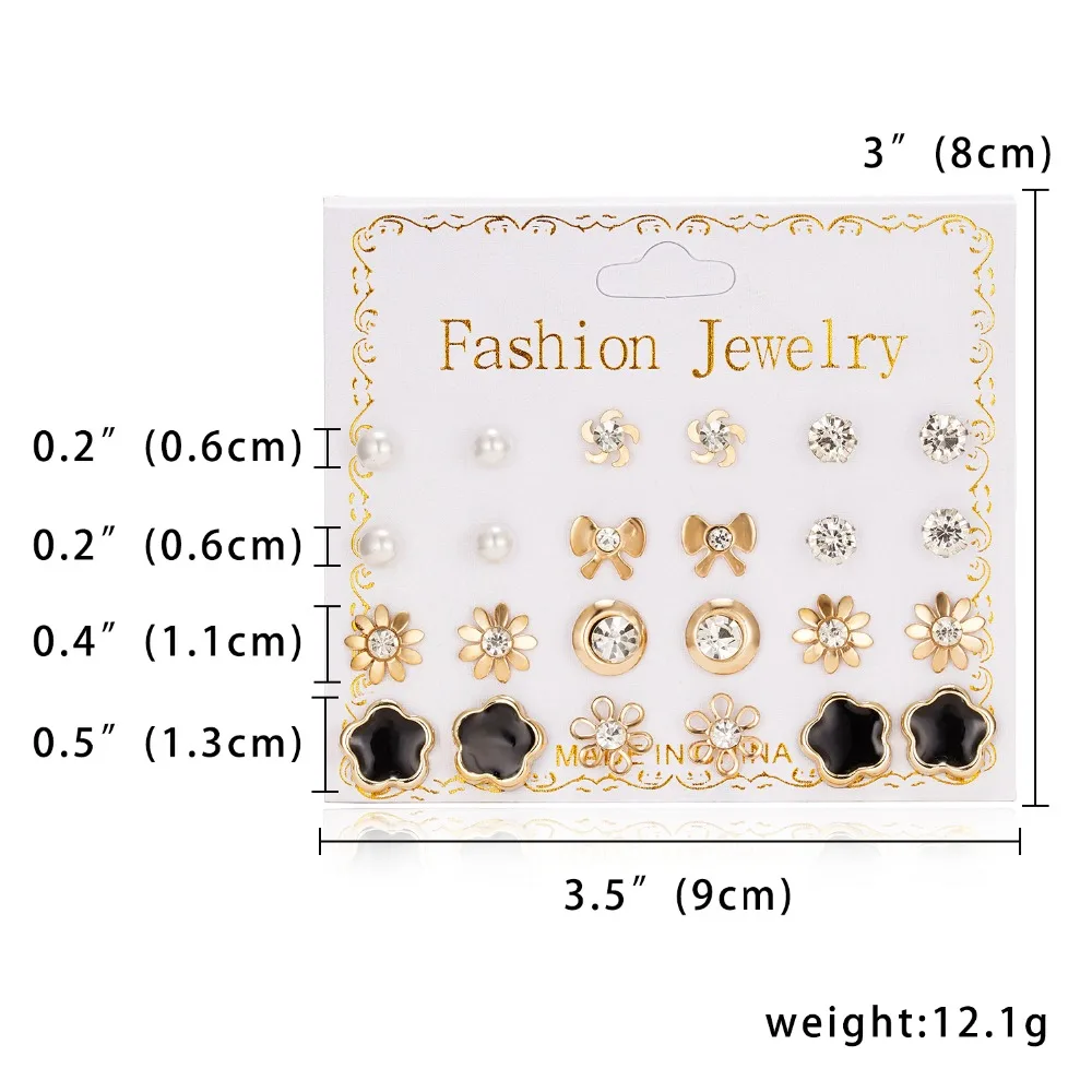 Belleper New Design Tassel Earring Sets Women Geometric Bohemian Gold Flower Long Tassel Earring Set Fashion Wedding Jewelry