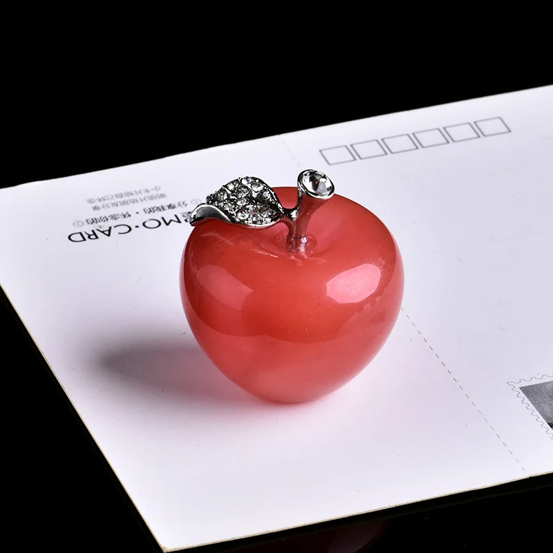 Red crystal 1 шт. натуральный кристалл Роза кварц яблочный орнамент модная пара Рождество домашнее декоративное Свадебное Украшение Аксессуары - Цвет: Red crystal