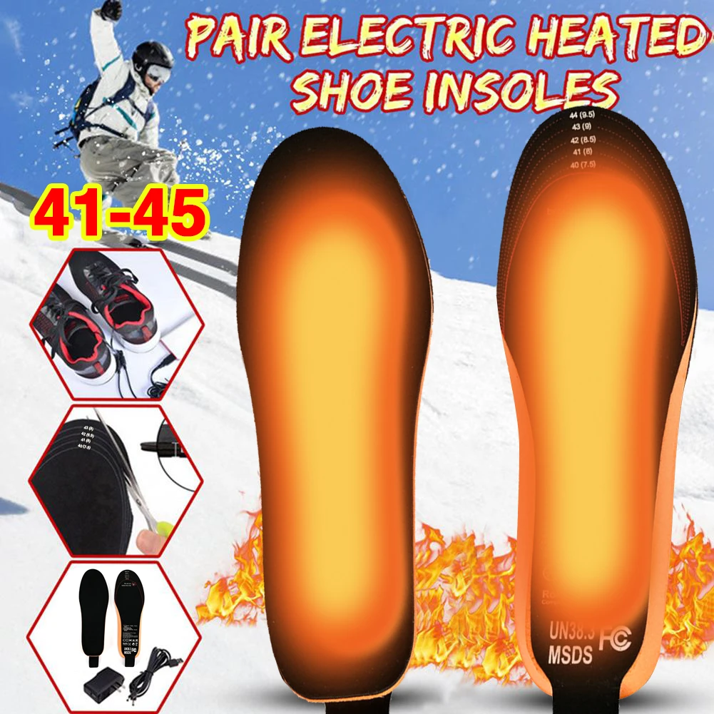 1 Pair USB Heated Insoles Winter Feet Warm Shoe Pad Mat Smart Remote Control Outdoor Sports Shoe Heating Insoles for Skiing