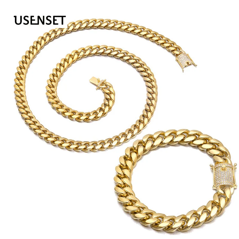 Золотые ожерелья из кубинской цепи ювелирные изделия в стиле хип хоп кубинский