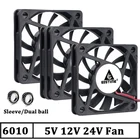 2 шт. Gdstime 60 мм 24 в 12 В 5 в 6 см бесщеточный USB 2-контактный 3-контактный Вентилятор охлаждения постоянного тока 60x10 мм 6010 шар для компьютера ПК чехол для процессора вентилятор охлаждения