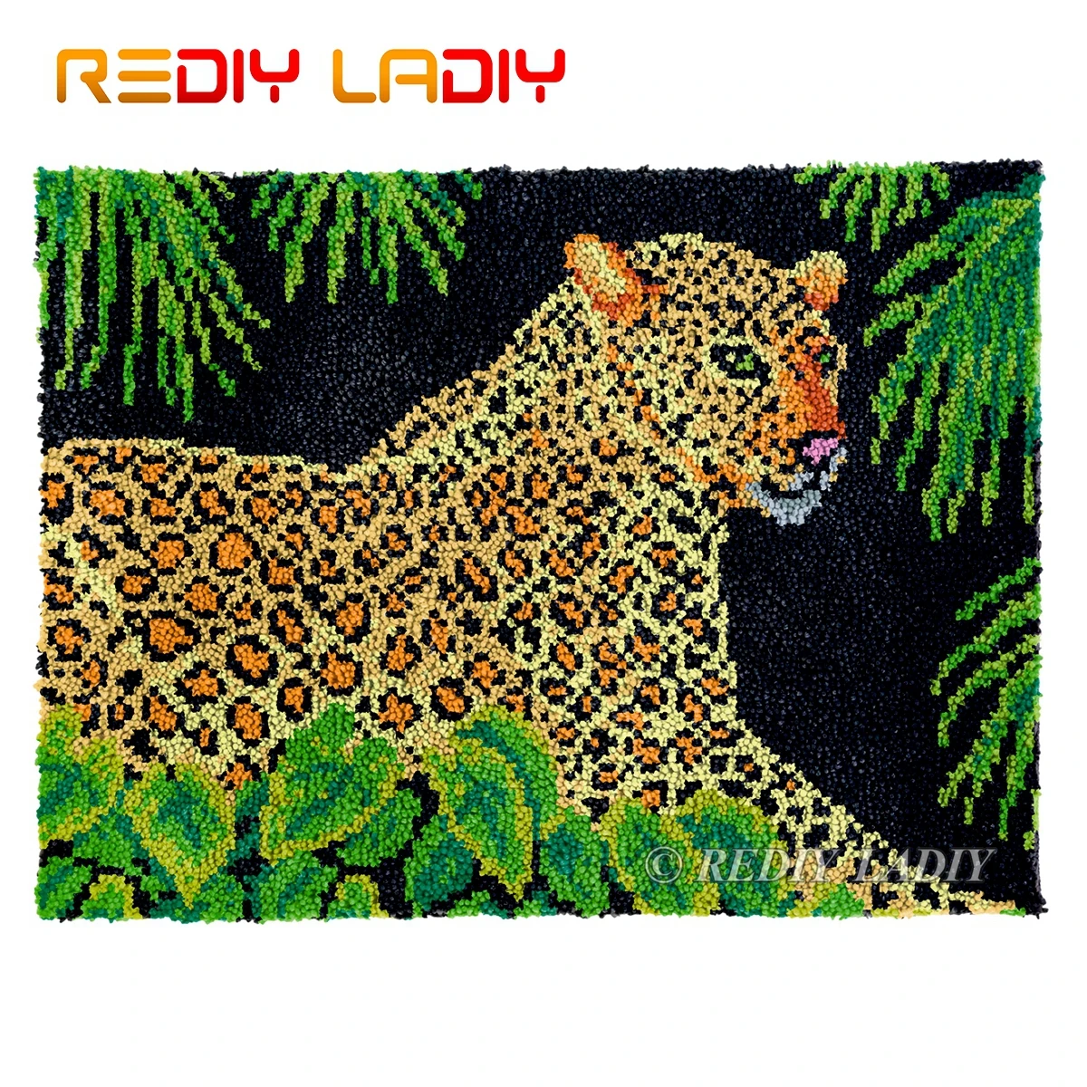 

Крюк с защелкой ковер лес леопарда плюшевые наборы гобеленов "сделай сам" ковров объемной пряжи декоративно-прикладного искусства крючком ...