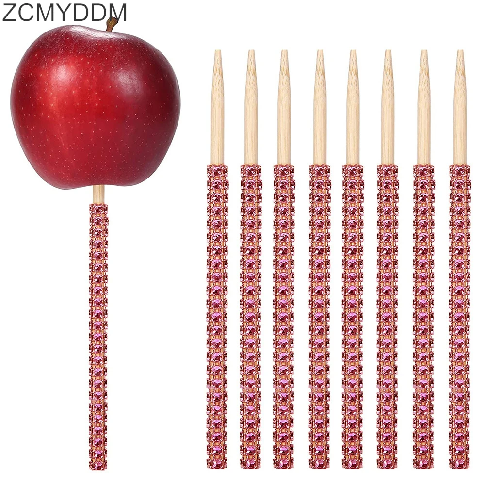 ZCMYDDM 1-12 шт. блестящие Конфеты Яблоко бамбуковые палочки для чайвечерние