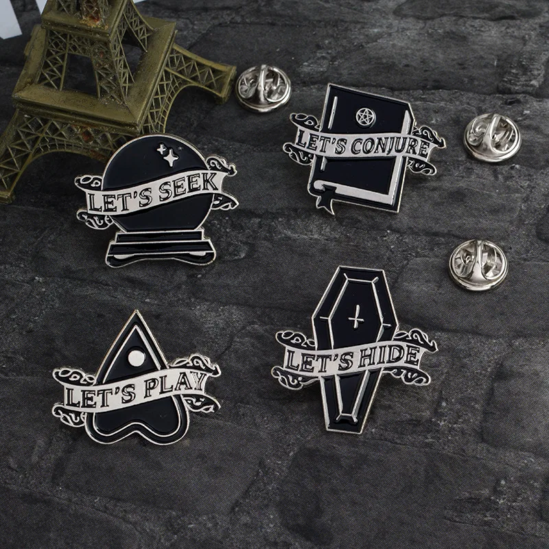 

MIX DESIGNS Pank Style LET’S PLAY Enamel Label Pin Zinc Alloy Brooches Boys’ Girl’s Gift Bag Badges WHOLESALE
