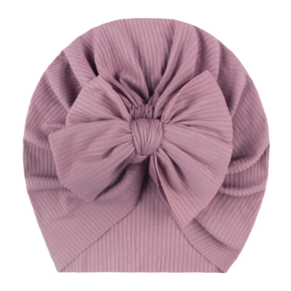 

Hat for Newborn Baby Cute Solid Bow Pullover Children's Bucket Hat Beanie Headwraps Toddler Turban Soft Comfy Warm Infant Caps