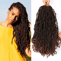 curly hair goddess faux locs crochet hair 18 24 36 inch black dark brown ombre braiding hair soft locs crochet braids dreadlocks
