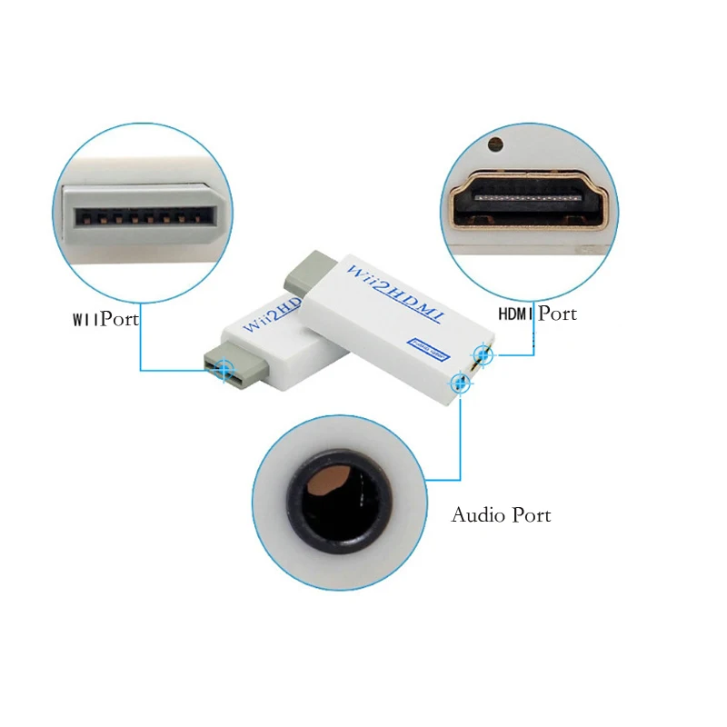 Переходник для Wii-HDMI адаптер FullHD 1080P Wii 2 HDMI-конвертер 3 5 мм аудио ПК монитора HDTV |