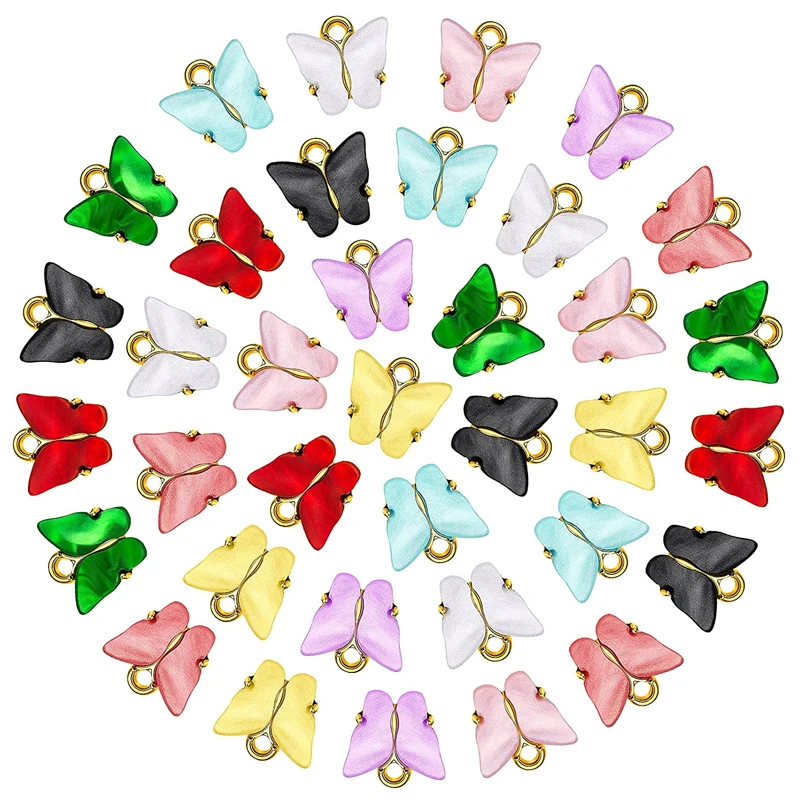 

10 шт., подвески-бабочки из акриловой смолы, 13 х13 мм