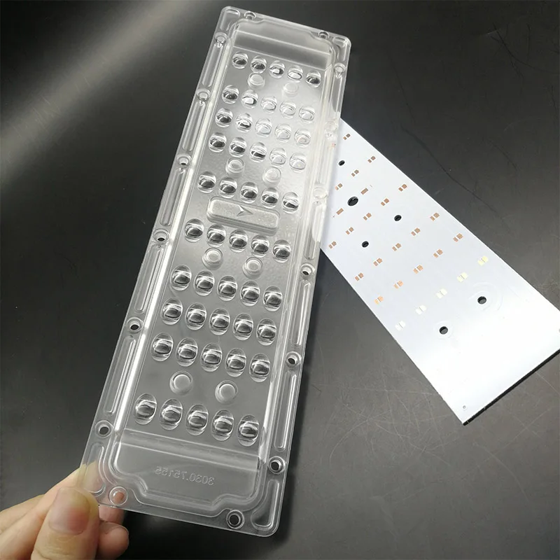 

High Quality Asymmetrical LED Street light module LENS 50W Plastic Street light LED Lens