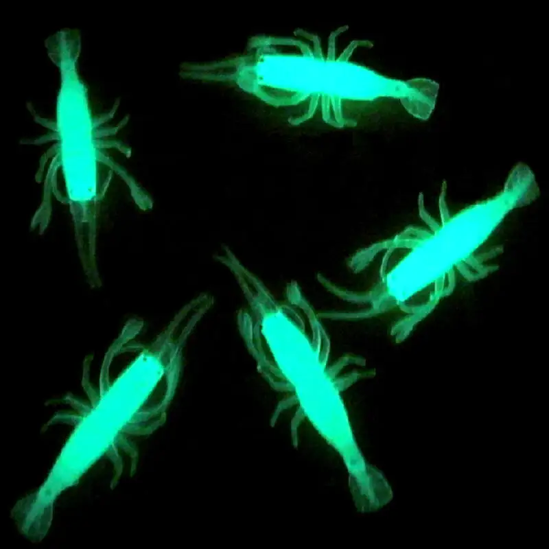 4 Pieces/Lot Artificial Bait Noctilucent Soft Bionic Shrimp Fishing Lure Tackle Night Glow Light In The Dark #63798 | Спорт и