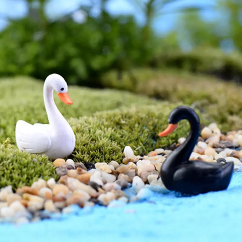 

1/2Pcs Small Mini Cute Goose Swan Model Aquariums Ornaments Fairy Garden Decoration Miniature Figurine DIY Home Accessories