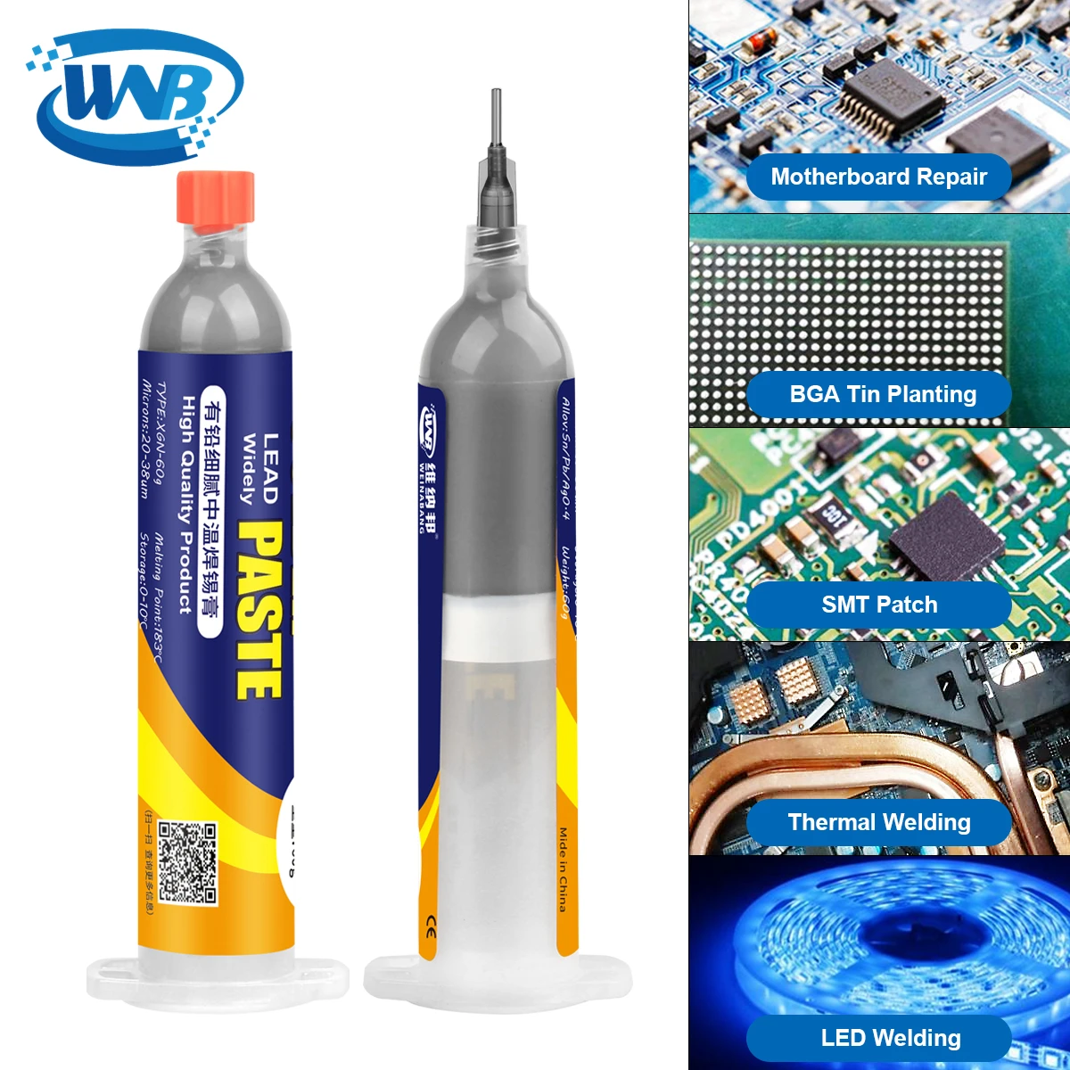 WNB 60/100 г этилированный шприц жидкости пайка с флюсом паста 183 ℃ температура