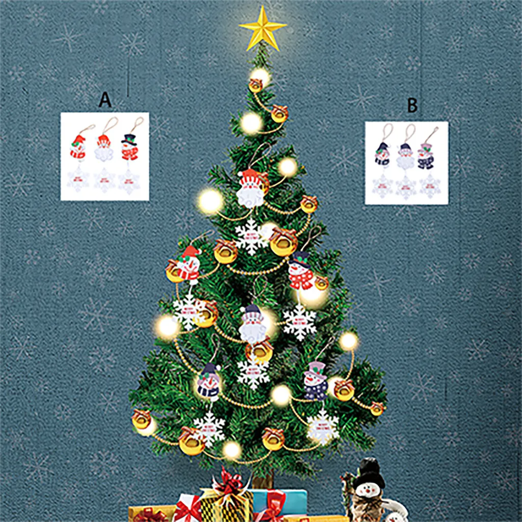 3 шт. рождественские украшения деревянные для рождественской елки подвесные