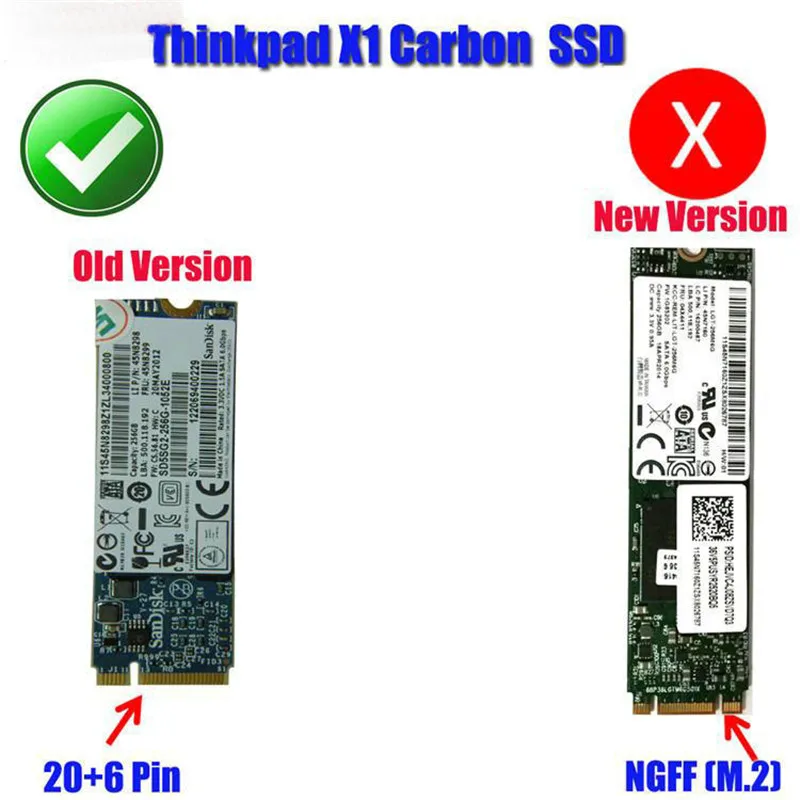 

ThinkPad X1 Carbon 20 + 6-pin solid state drive SSD to SATA 2.5 transfer card