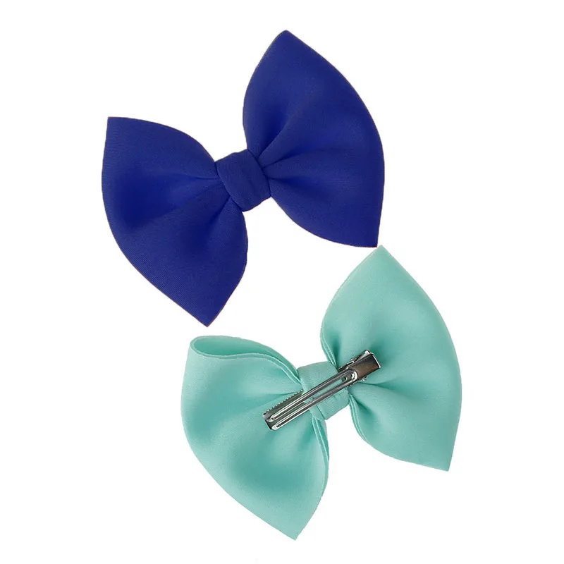 Модные заколки для волос с бантом девочек однотонные милые большим популярные