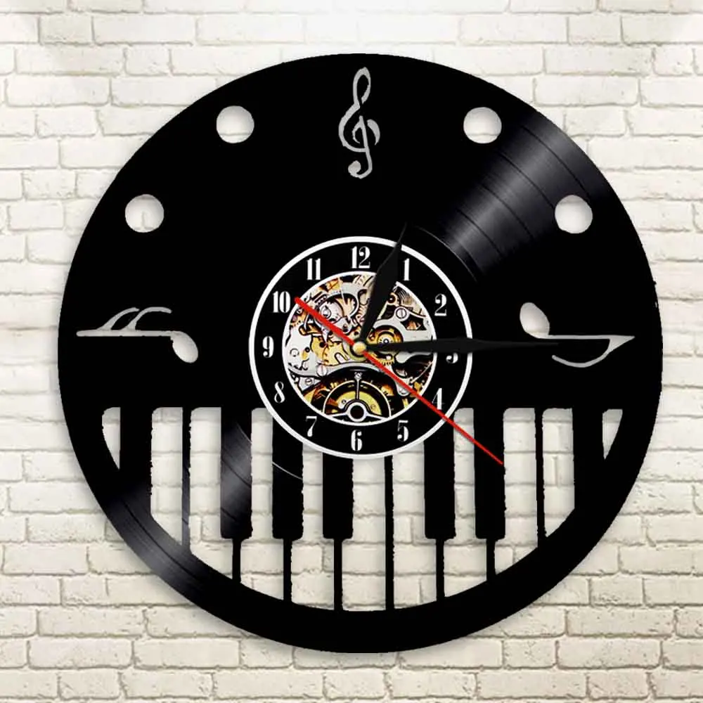 Виниловые Настенные часы с рояльными клавишами и тройным зажимом пианино