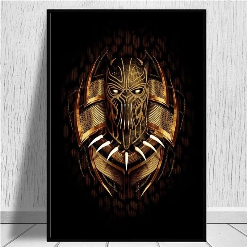 Декор для дома Картина на холсте Черная Пантера Марвел Супергерой Афиши Современные Принты Поп Ит Стена Искусства Картина для Гостиной.