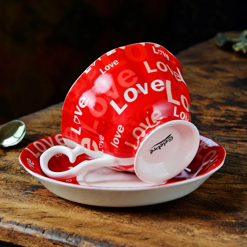 Керамическая кофейная чашка и блюдце в Европейском стиле свадебный подарок