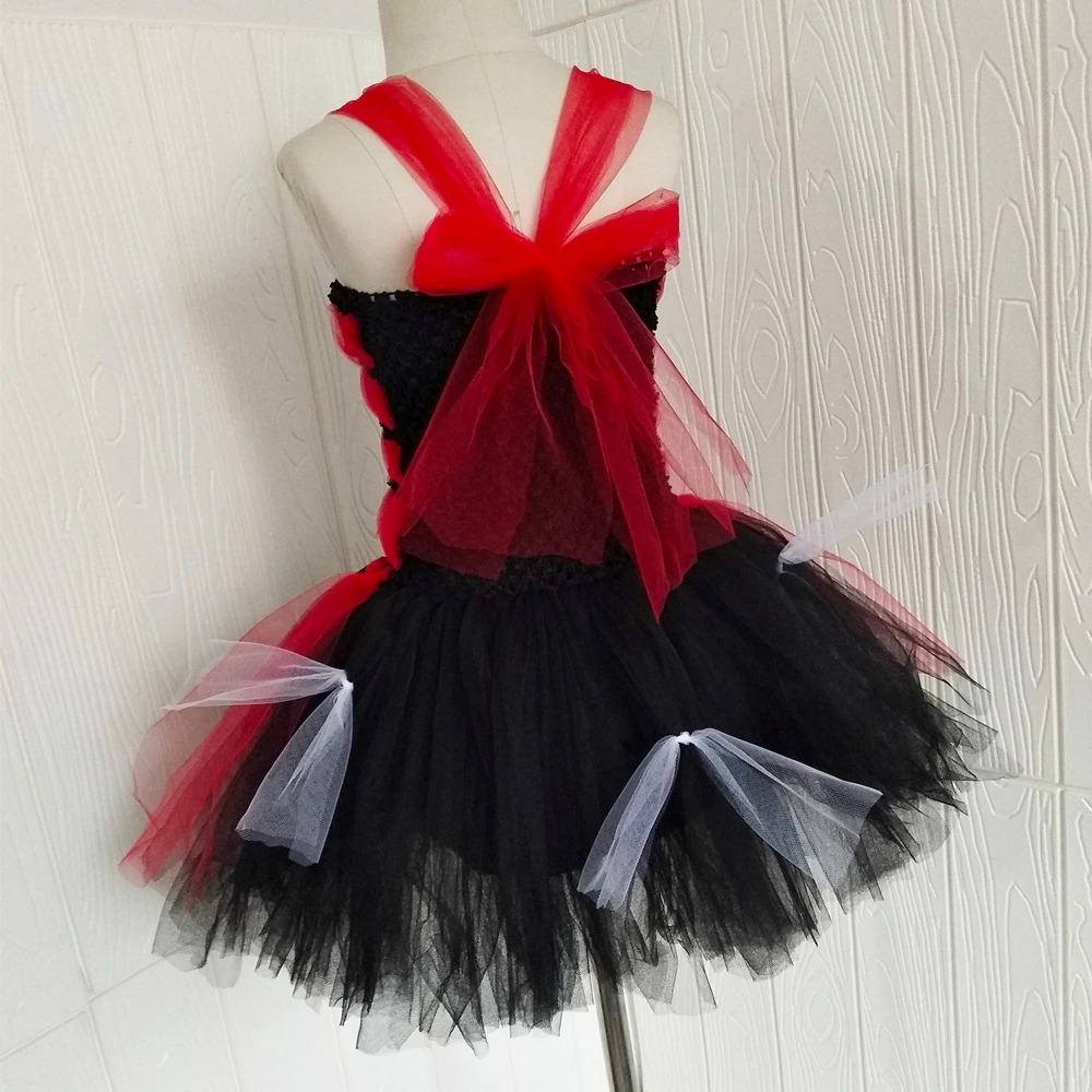 Высокое качество зомби платье-пачка с поясом черное красное вампир косплей