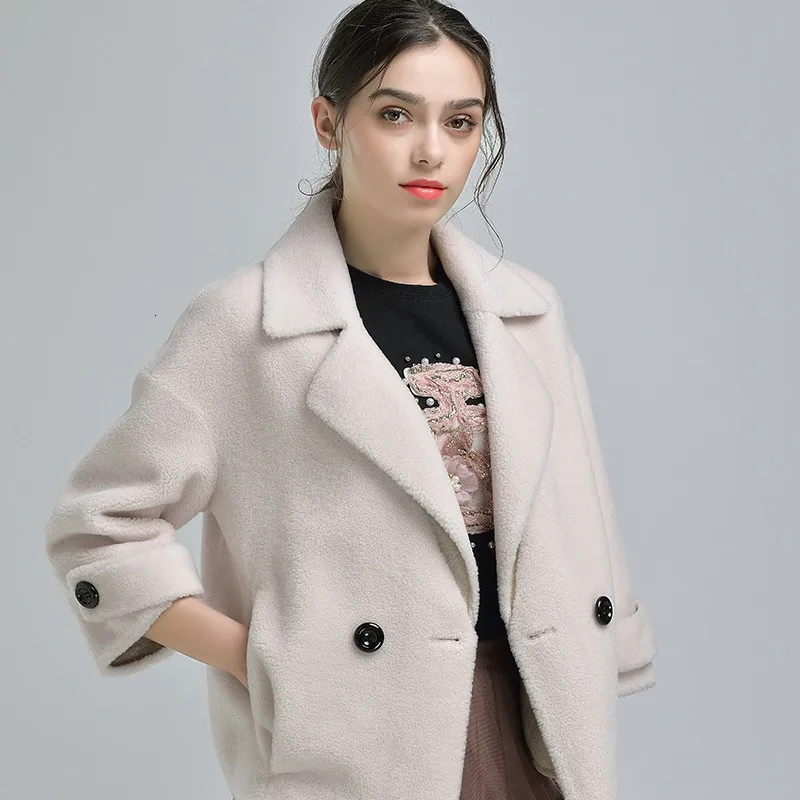 Женское зимнее пальто из натурального меха Овечья овчина мех ягненка настоящая